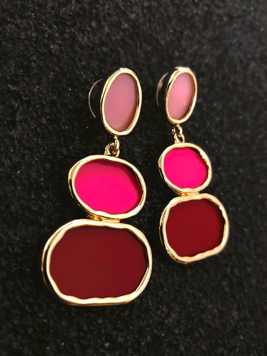 3 layered monochrome earrings