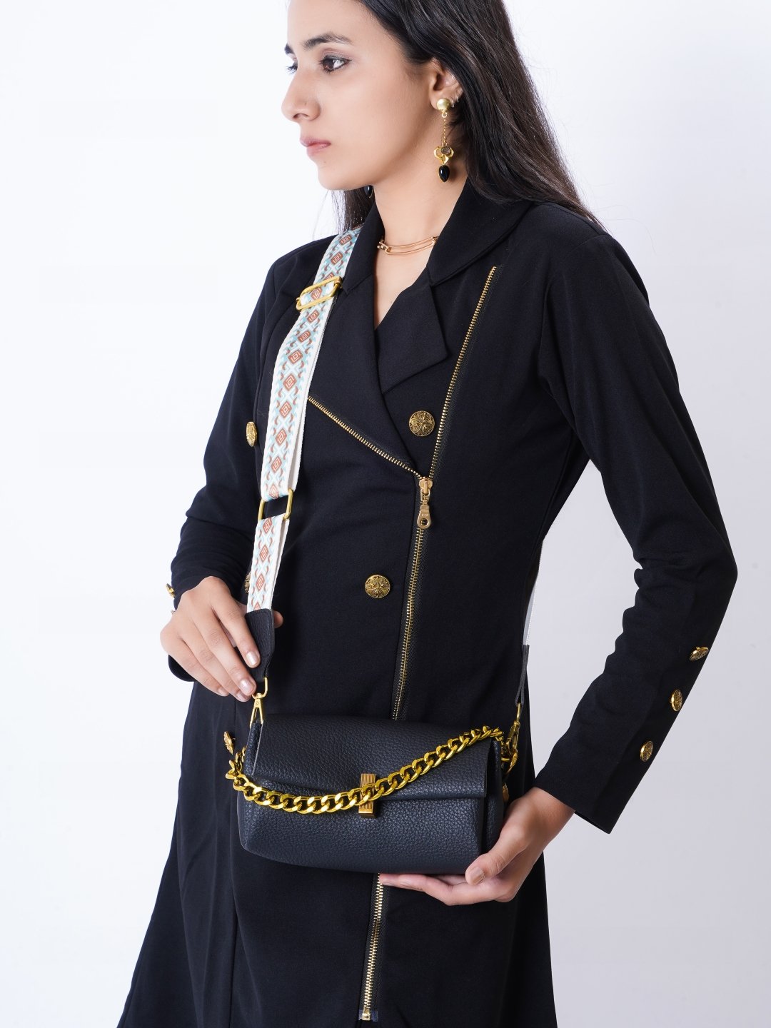 Structured Sling Bag with Quilted - Image 5