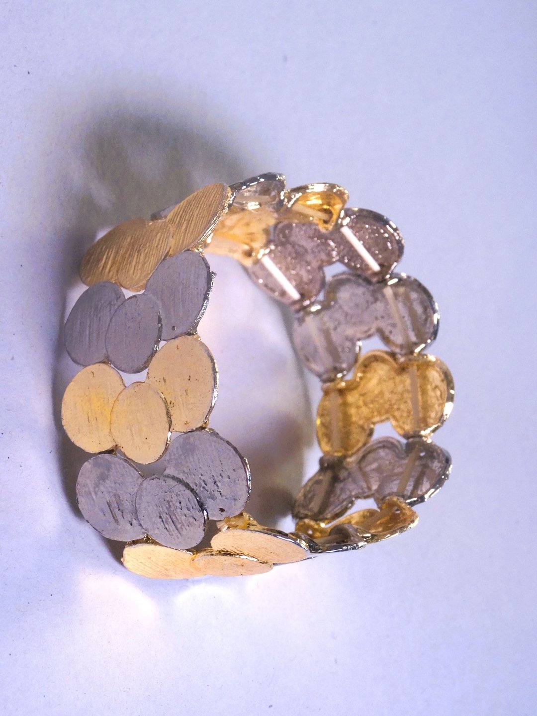 Tri color textured bracelet