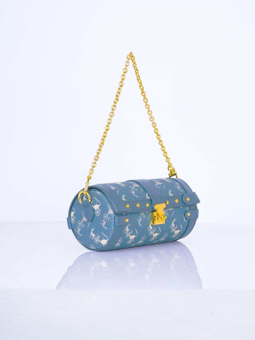 Abstract Printed Half Moon Shoulder Bag