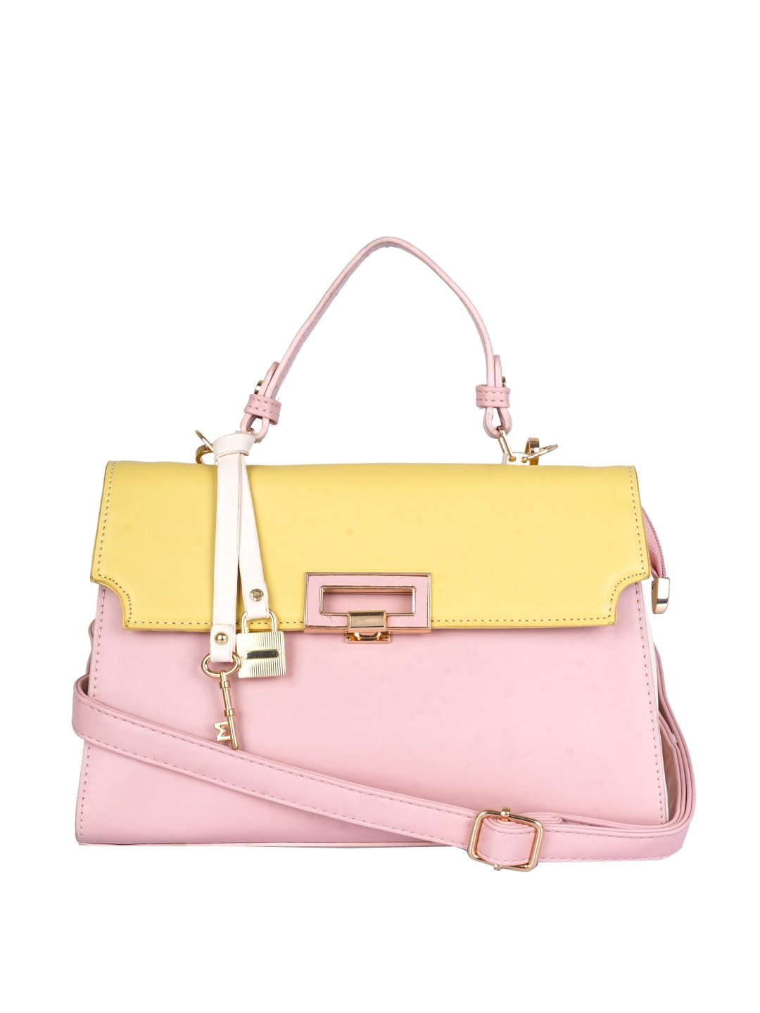 Colourblocked Structured Satchel Bag