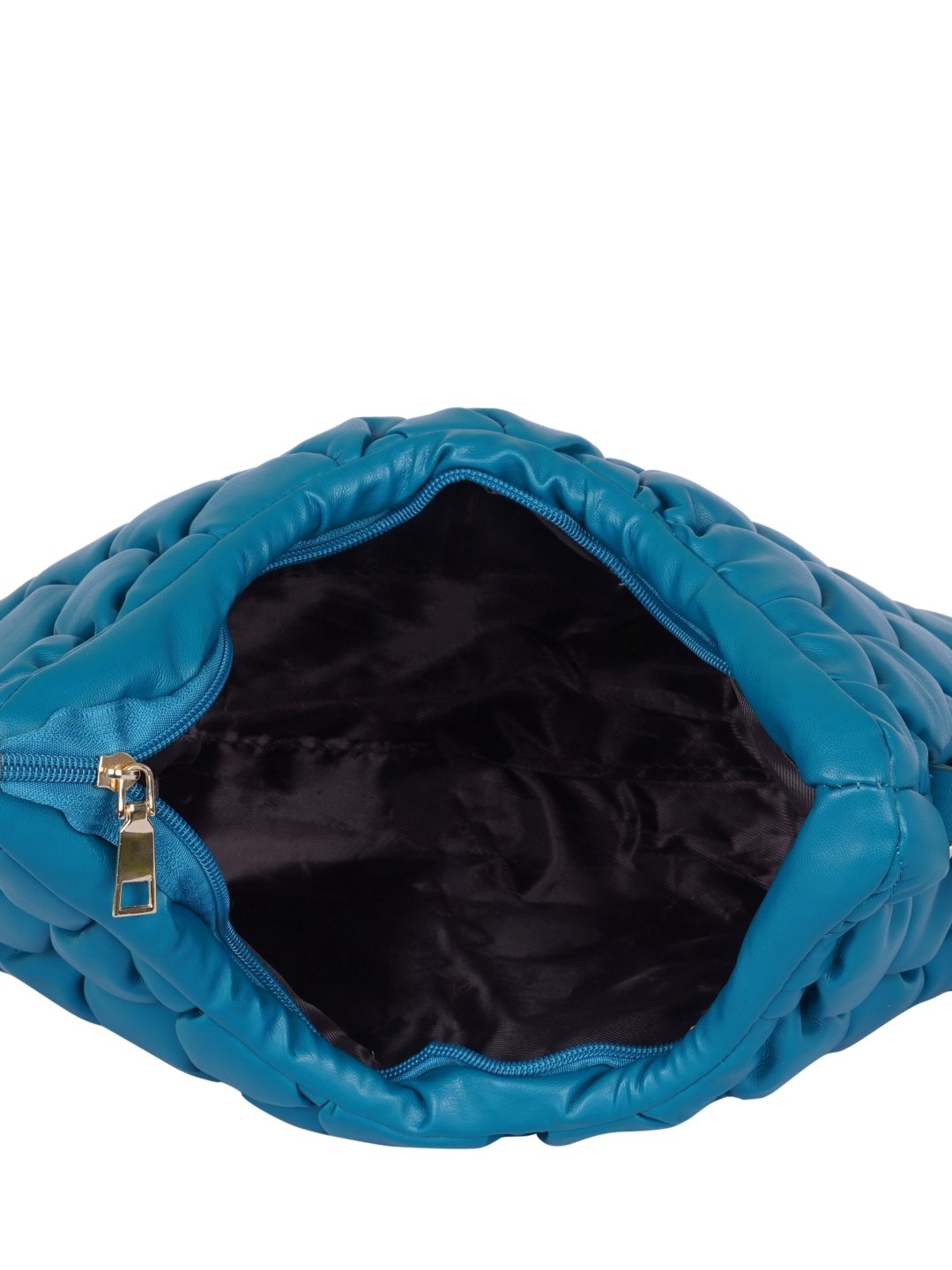 Turquoise Blue Quilted Hobo Bag - Image 2
