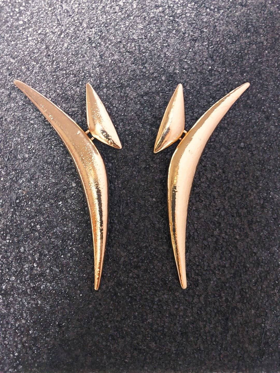 Big drop earrings abstart moon